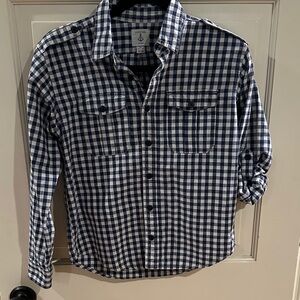 Lands’ End Kids | Navy and White Plaid Button Down Shirt